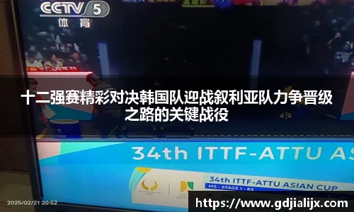十二强赛精彩对决韩国队迎战叙利亚队力争晋级之路的关键战役